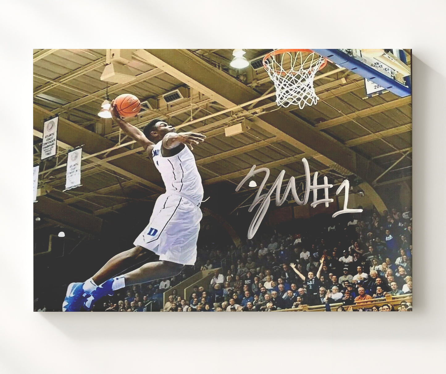 Duke Basketball Zion Williamson Explosive Dunk College Basketball Wall Art 20x24 Canvas college basketball wall art print
