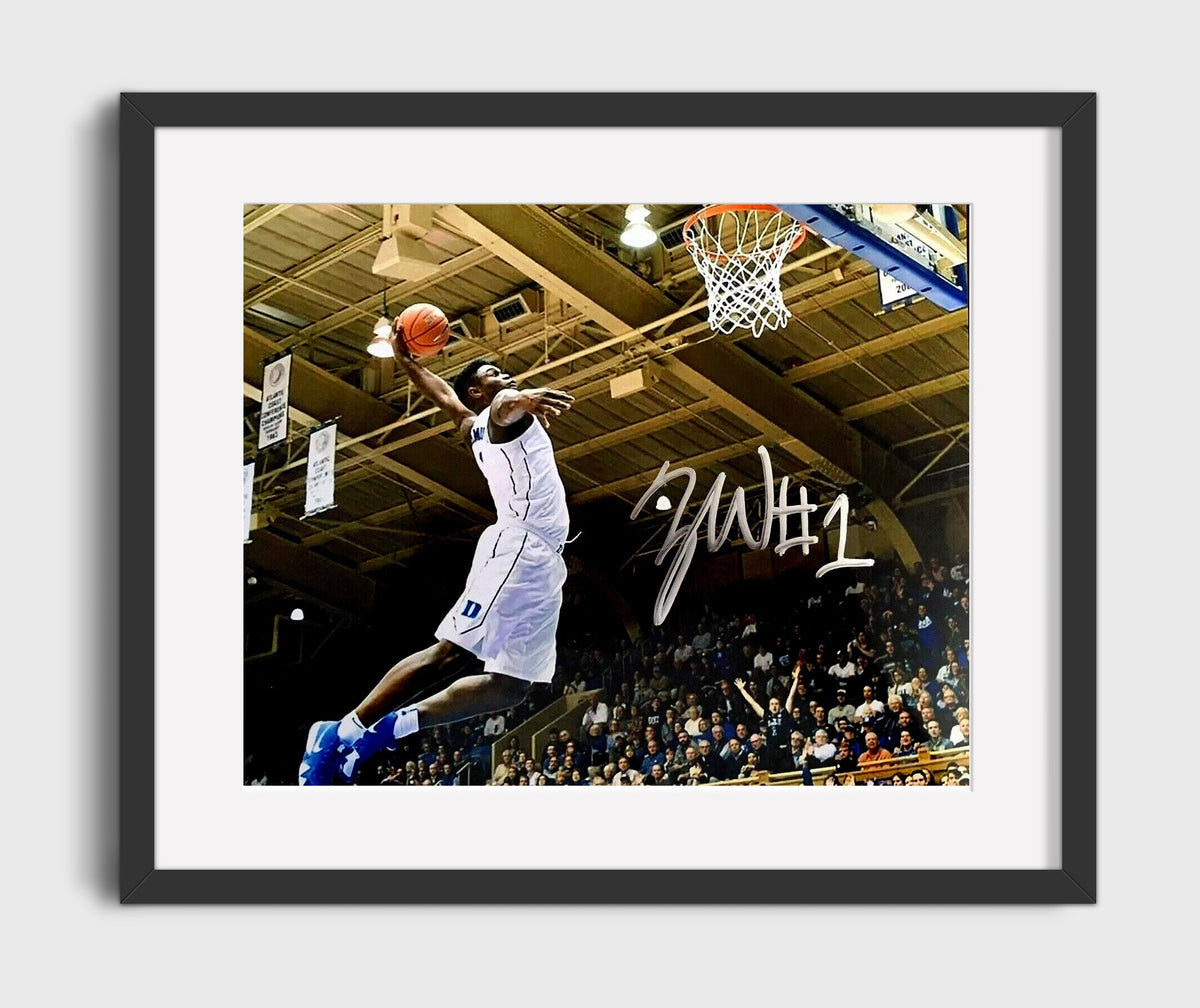 Duke Basketball Zion Williamson Explosive Dunk - College Basketball Framed Print