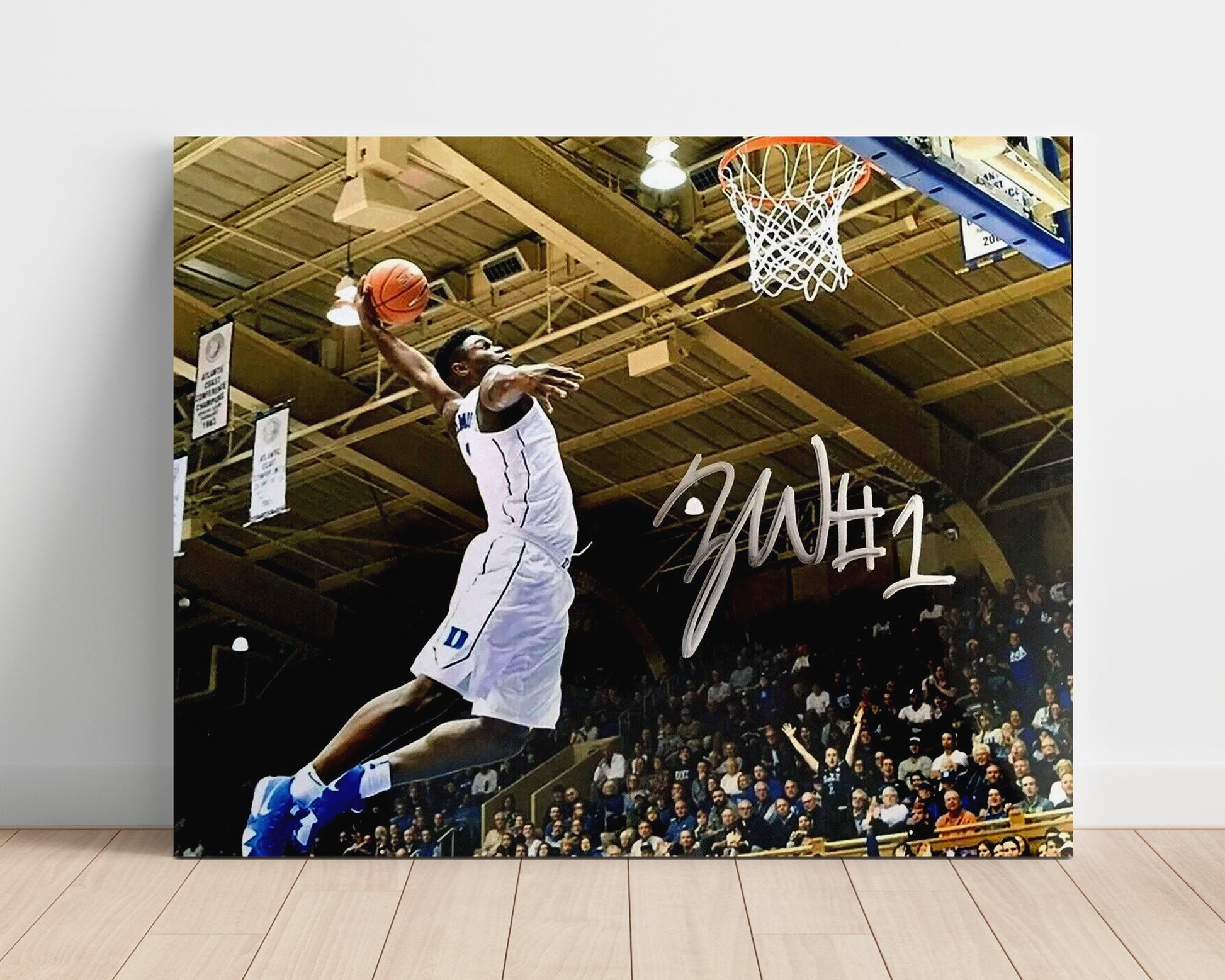 Duke Basketball Zion Williamson Explosive Dunk College Basketball Wall Art 16x20 Unframed Print college basketball wall art print
