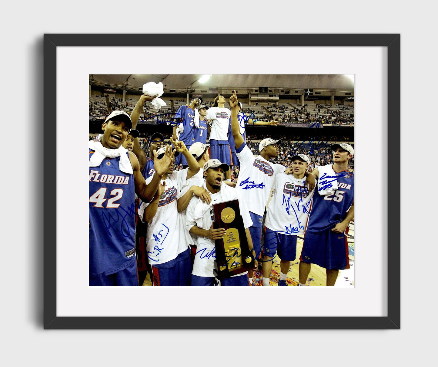 Florida Basketball Back to Back Championship Dynasty Celebration College Basketball Wall Art 16x20 Gallery Frame college basketball wall art print