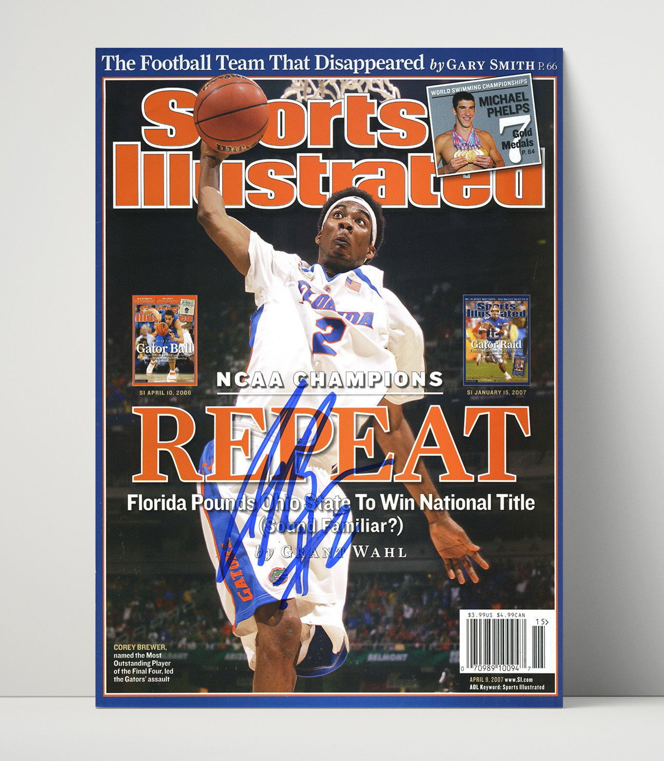 Florida Basketball Corey Brewer Repeat Champions SI Cover College Basketball Wall Art 16x20 Unframed Print college basketball wall art print