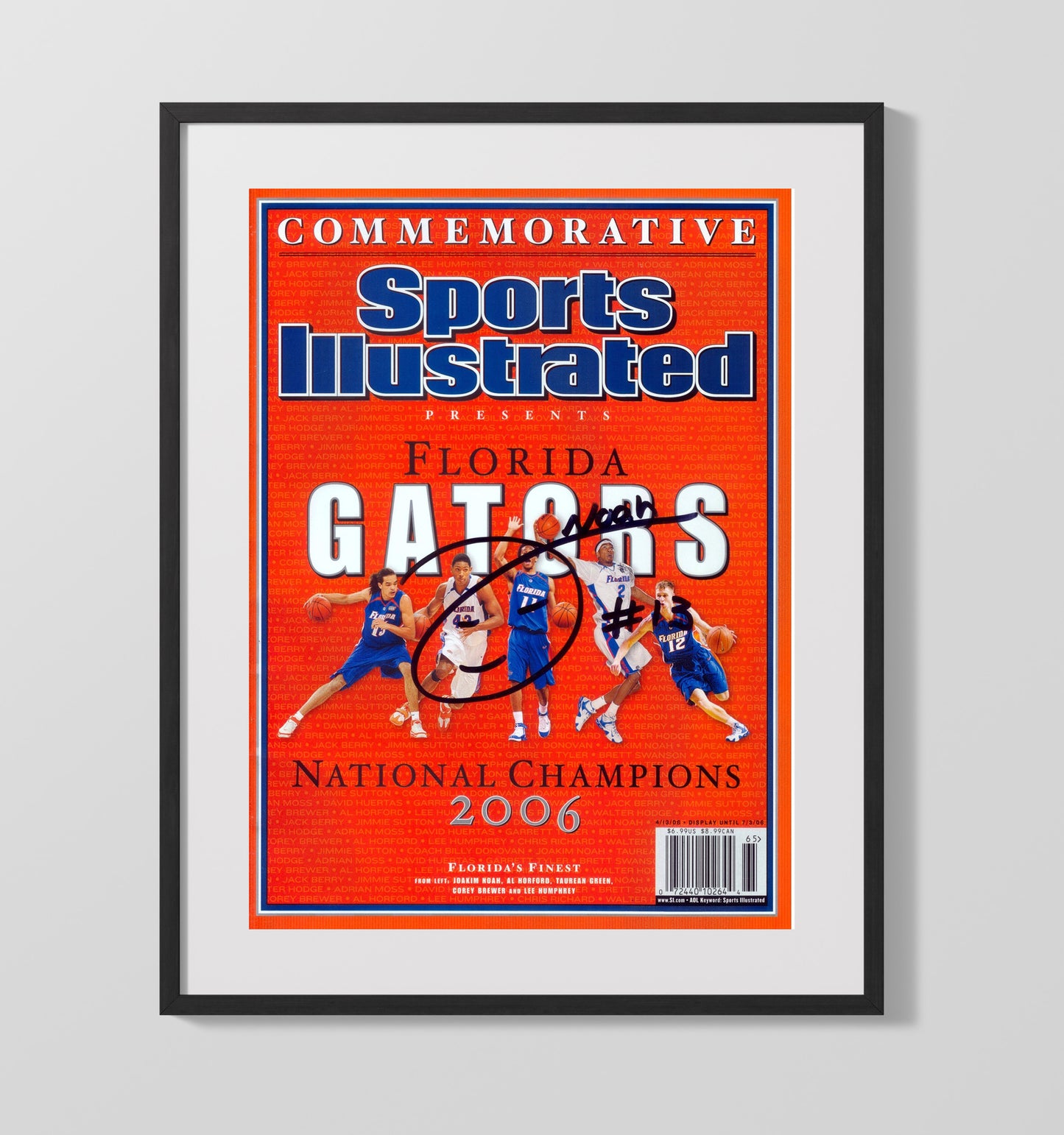 Florida Basketball Joakim Noah Explosive Finish College Basketball Wall Art 16x20 Gallery Frame college basketball wall art print