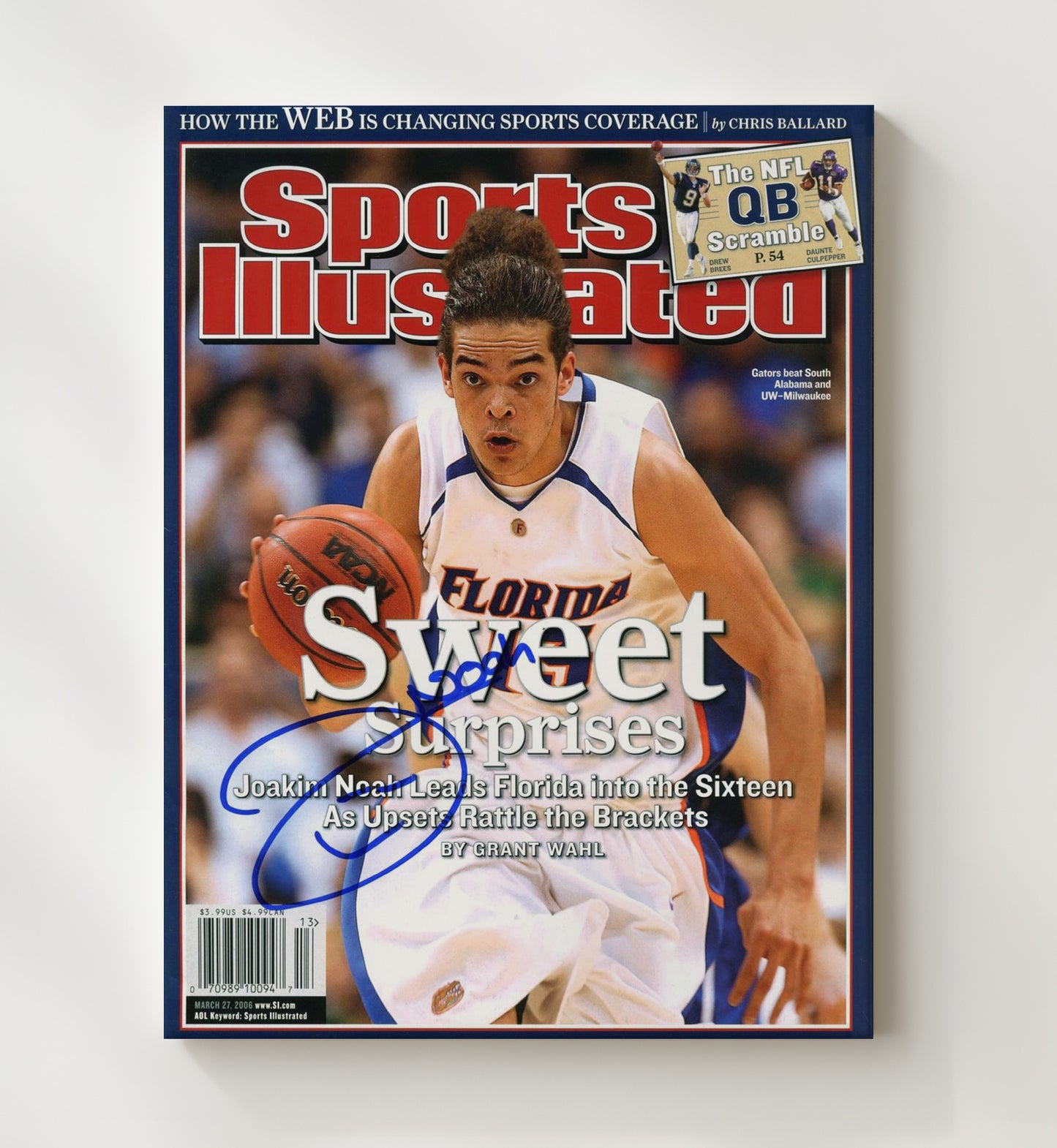 Florida Basketball Joakim Noah Sweet Surprises SI Cover College Basketball Wall Art 20x24 Canvas college basketball wall art print