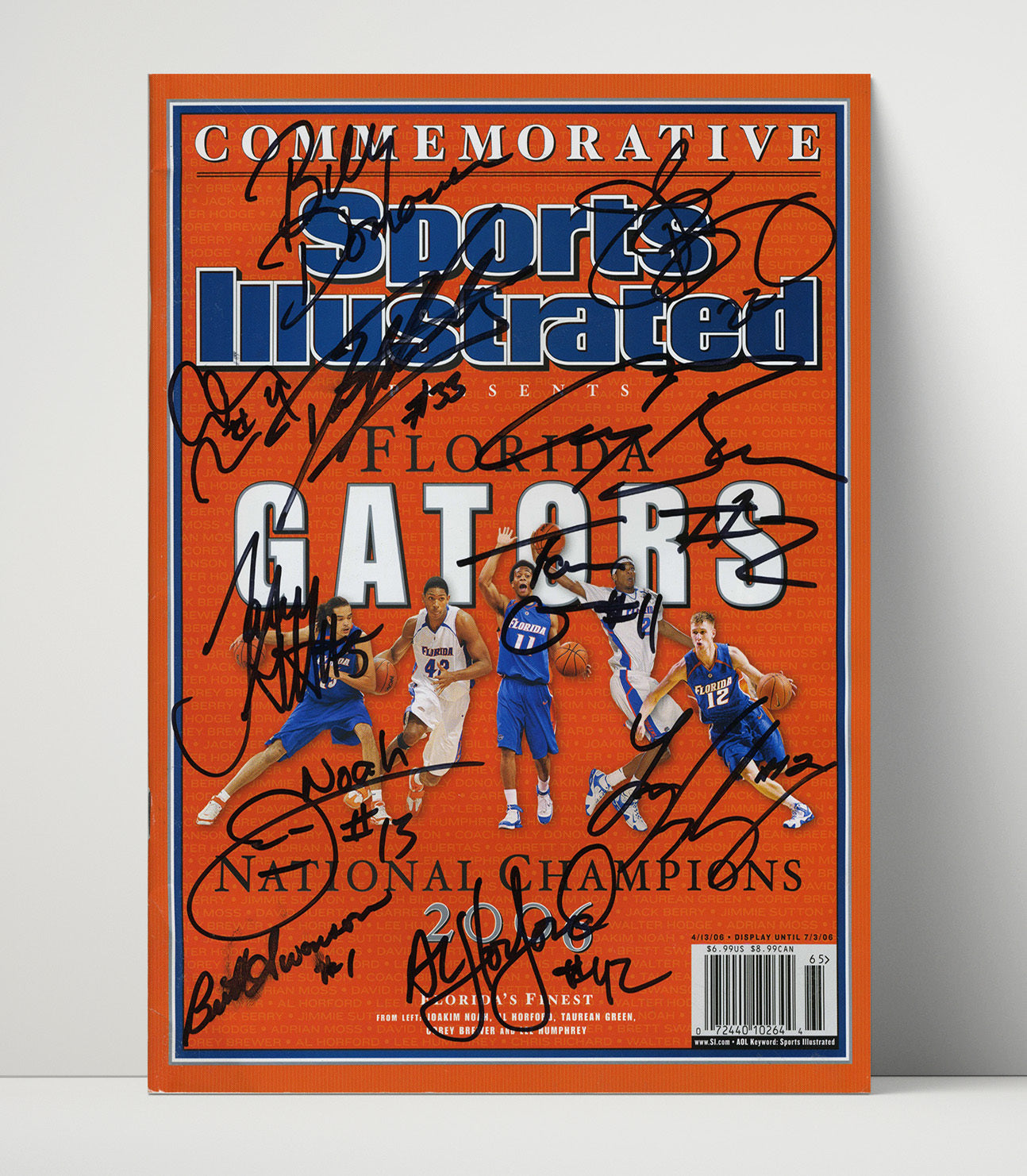 Florida Basketball National Champions Team Signed Commemorative 2006 SI College Basketball Wall Art 16x20 Unframed Print college basketball wall art print
