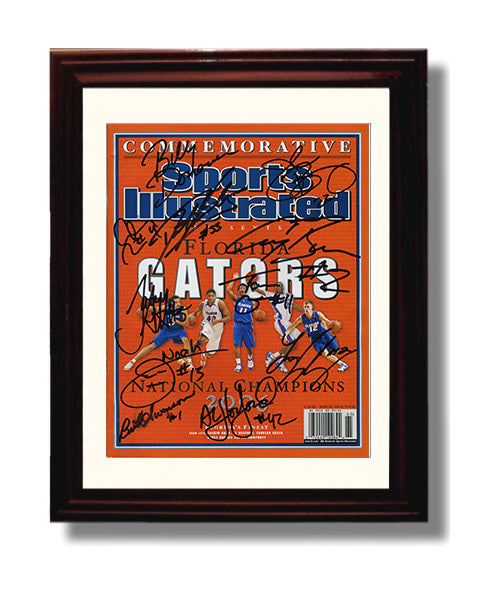 Florida Basketball National Champions Team Signed Commemorative 2006 SI College Basketball Wall Art 8x10 Beveled Frame college basketball wall art print