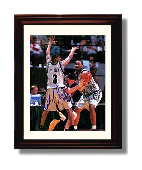 Georgetown Basketball Allen Iverson Driving Through Defense College Basketball Wall Art 8x10 Beveled Frame college basketball wall art print