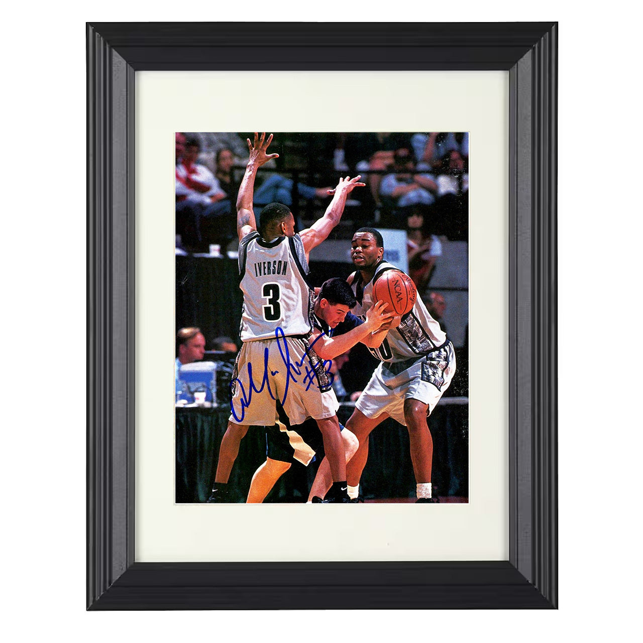 Georgetown – Allen Iverson Driving Through Defense – 8x10 black beveled framed college basketball wall art