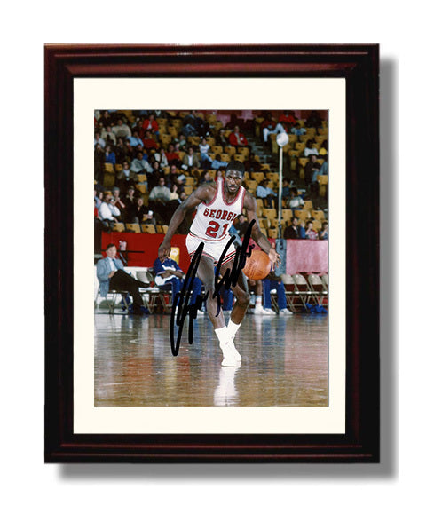 Georgia Basketball Dominique Wilkins Court Drive College Basketball Wall Art 8x10 Beveled Frame college basketball wall art print