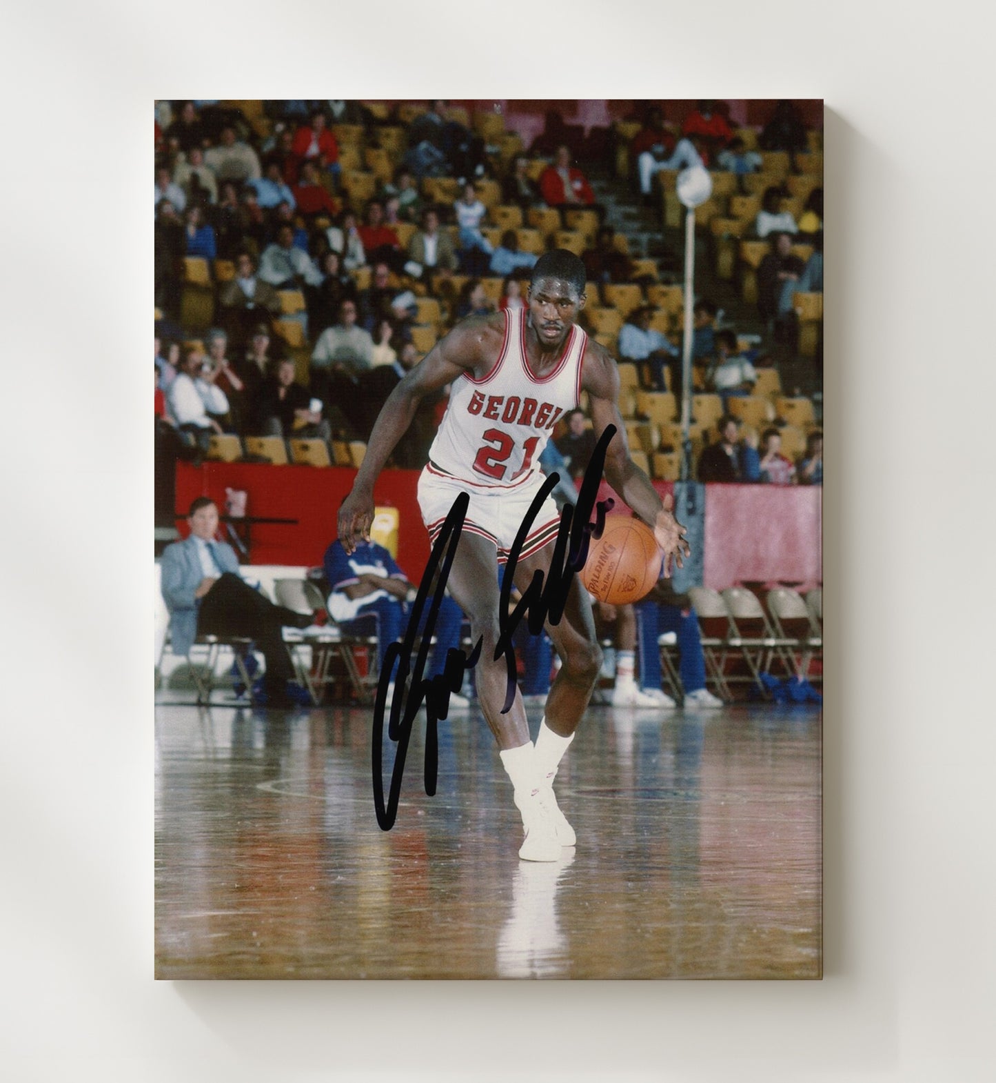 Georgia Basketball Dominique Wilkins Court Drive College Basketball Wall Art 20x24 Canvas college basketball wall art print