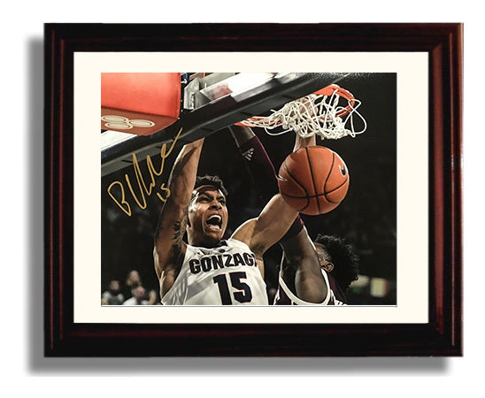 Gonzaga Basketball Brandon Clarke Two Hand Dunk Rim Finish College Basketball Wall Art 8x10 Beveled Frame college basketball wall art print