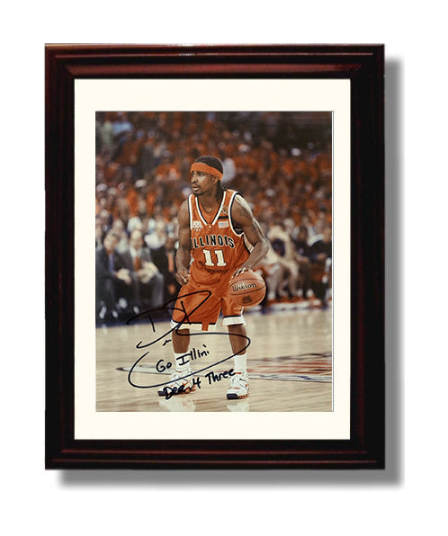 Illinois Basketball Dee Brown Three Point Set College Basketball Wall Art 8x10 Beveled Frame college basketball wall art print