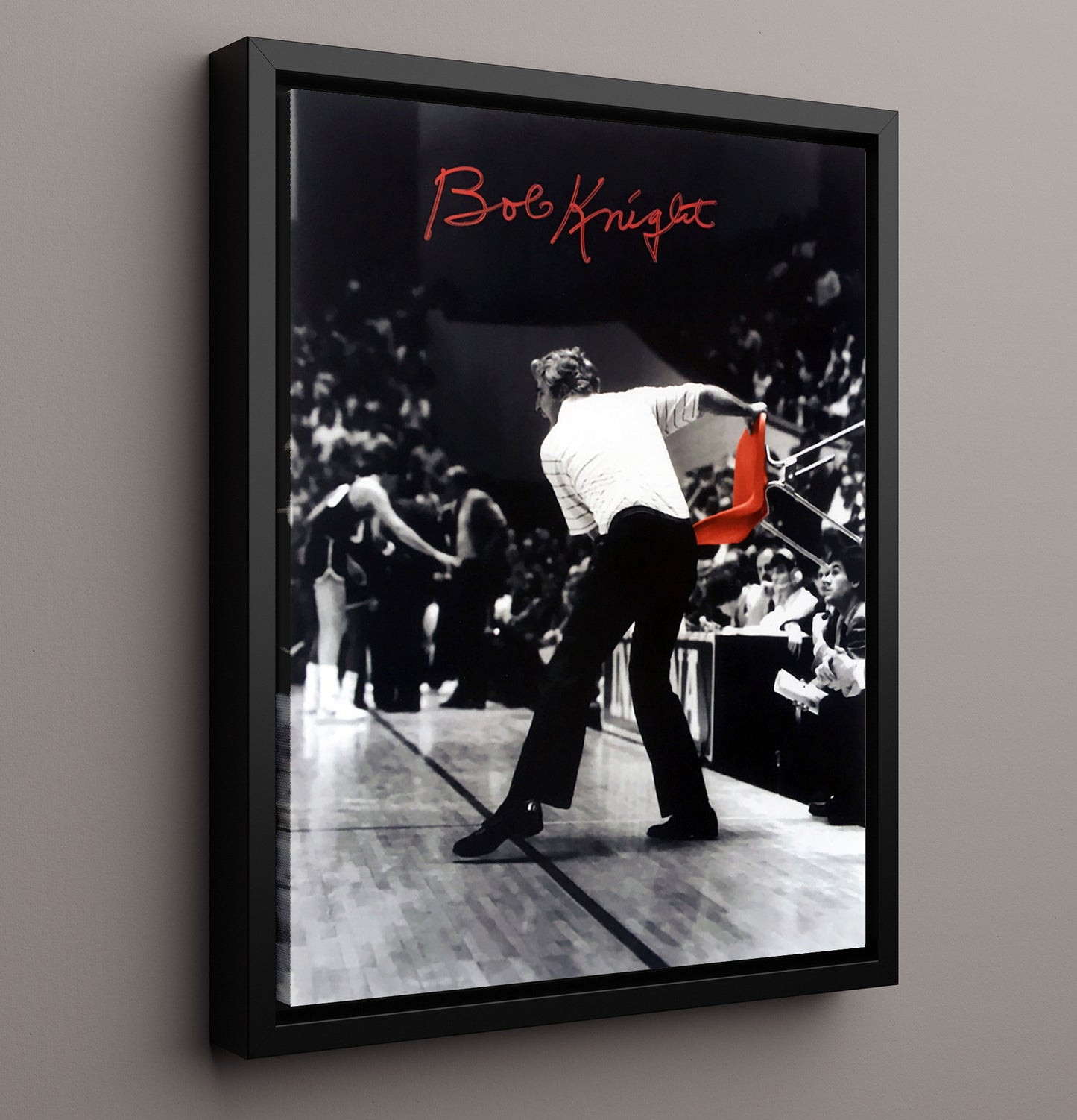 Indiana Basketball Bob Knight Chair Toss Legendary Moment College Basketball Wall Art 16x20 Framed Canvas college basketball wall art print
