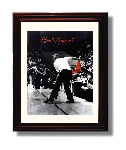 Indiana Basketball Bob Knight Chair Toss Legendary Moment College Basketball Wall Art 8x10 Beveled Frame college basketball wall art print