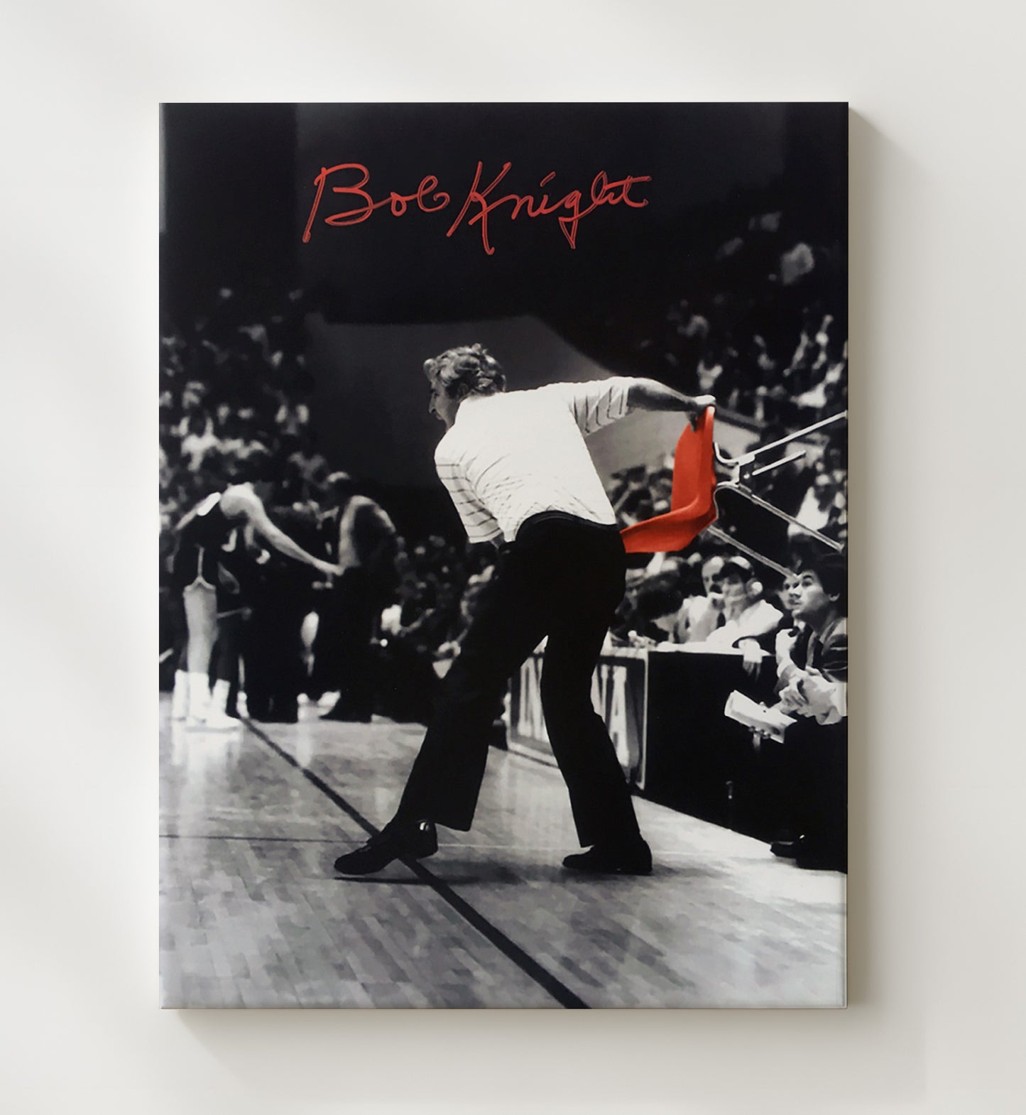 Indiana Basketball Bob Knight Chair Toss Legendary Moment College Basketball Wall Art 20x24 Canvas college basketball wall art print