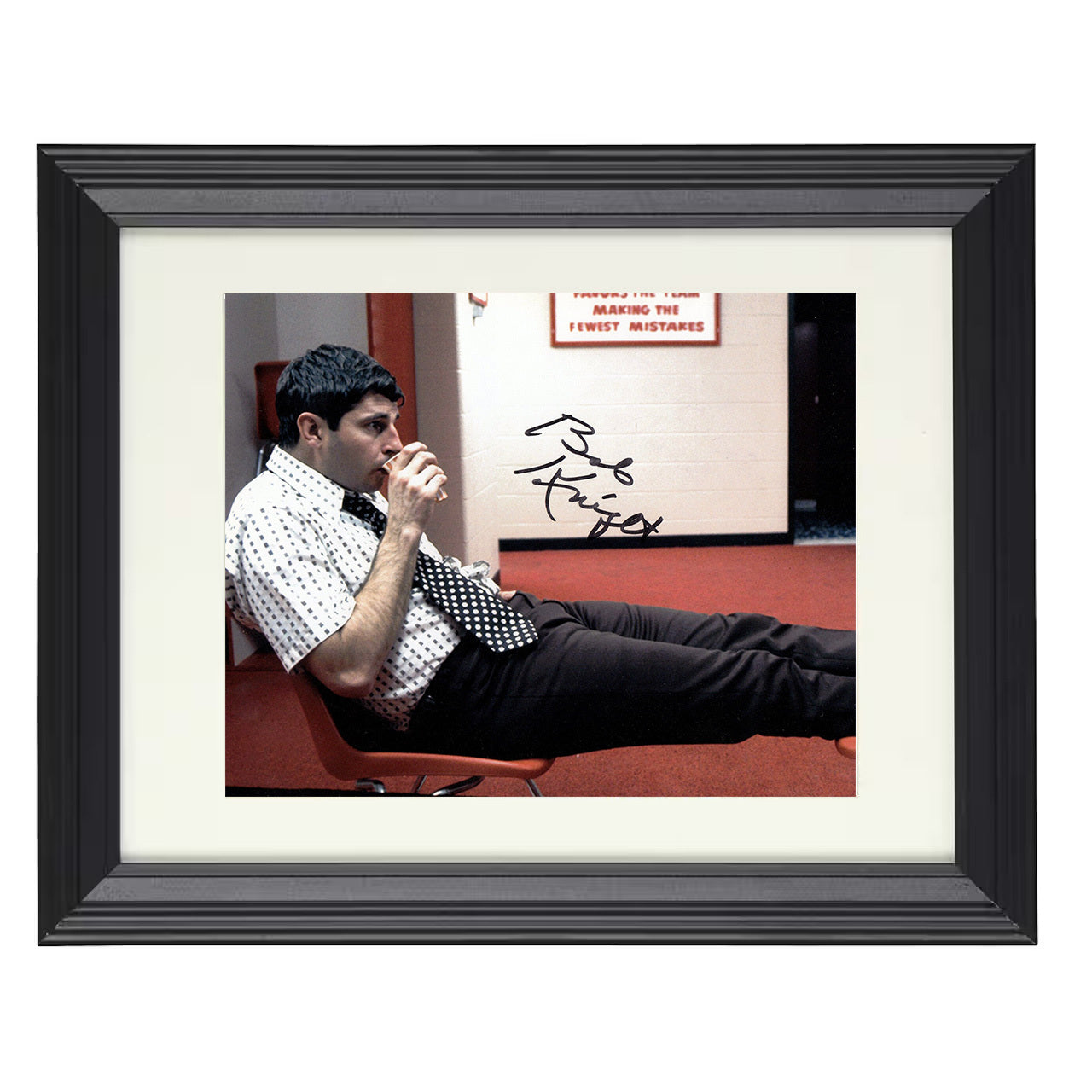 Indiana – Bob Knight Locker Room Moment – 8x10 black beveled framed college basketball wall art