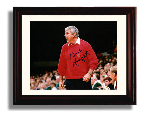 Indiana Basketball Bob Knight Sideline Coaching Intensity College Basketball Wall Art 8x10 Beveled Frame college basketball wall art print