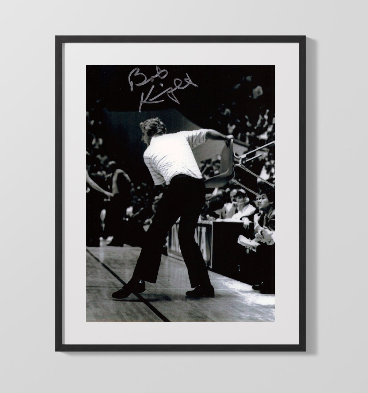 Indiana Basketball Bobby Knight Chair Toss Sideline Fury - College Basketball Framed Print