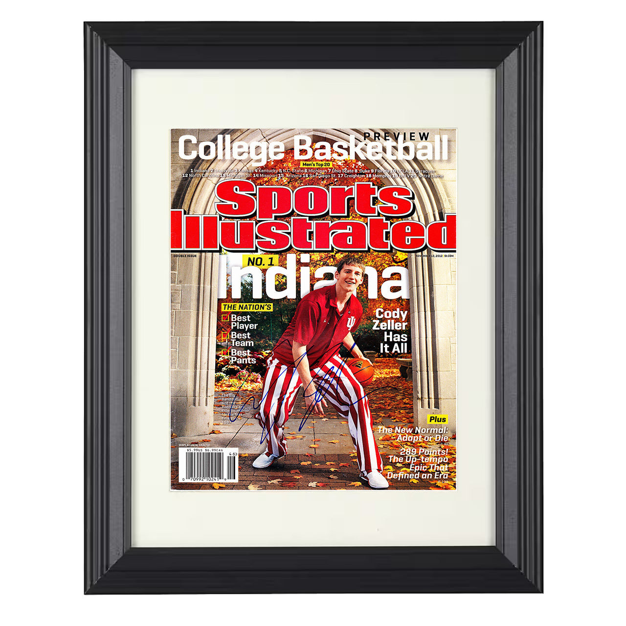 Indiana – Cody Zeller No.1 Rise 2012 SI – 8x10 black beveled framed college basketball wall art
