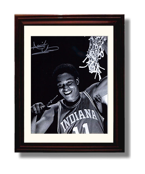 Indiana Basketball Isiah Thomas Net Cutting Championship Moment College Basketball Wall Art 8x10 Beveled Frame college basketball wall art print