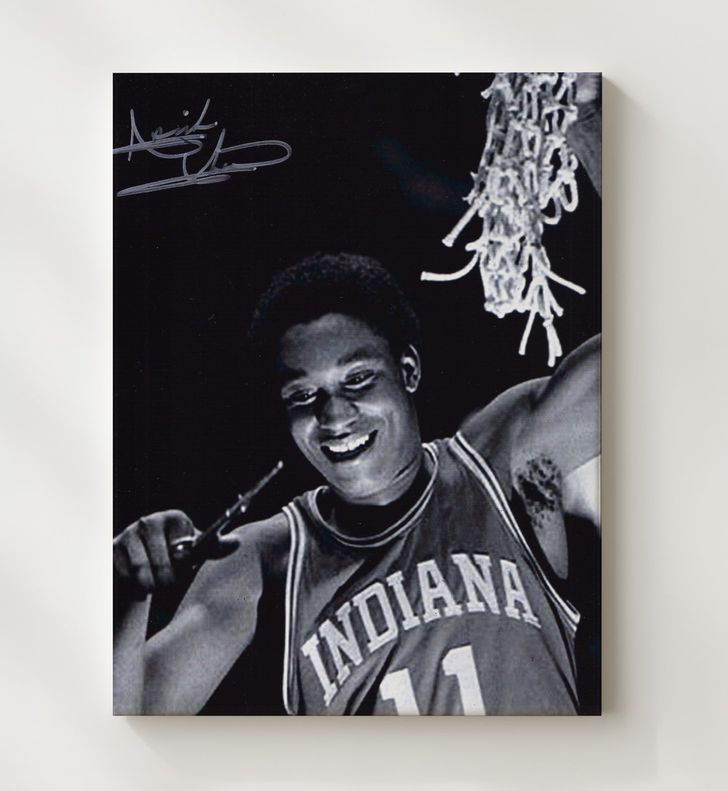 Indiana Basketball Isiah Thomas Net Cutting Championship Moment College Basketball Wall Art 20x24 Canvas college basketball wall art print