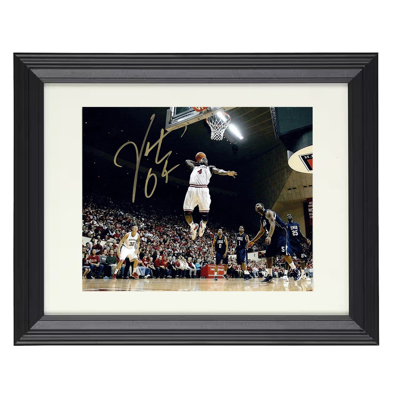 Indiana – Victor Oladipo Dunk Finish – 8x10 black beveled framed college basketball wall art