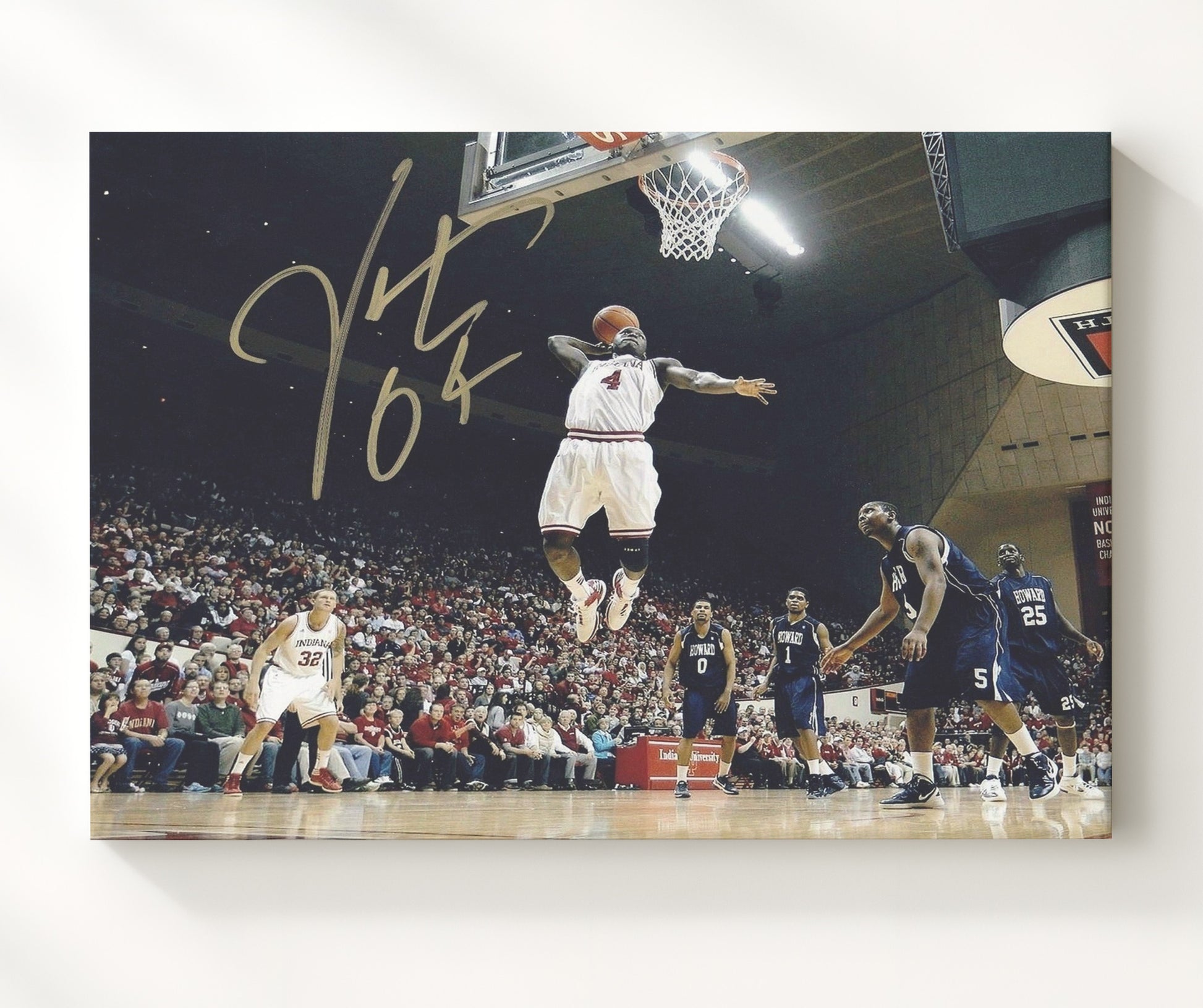 Indiana Basketball Victor Oladipo Dunk Finish College Basketball Wall Art 20x24 Canvas college basketball wall art print