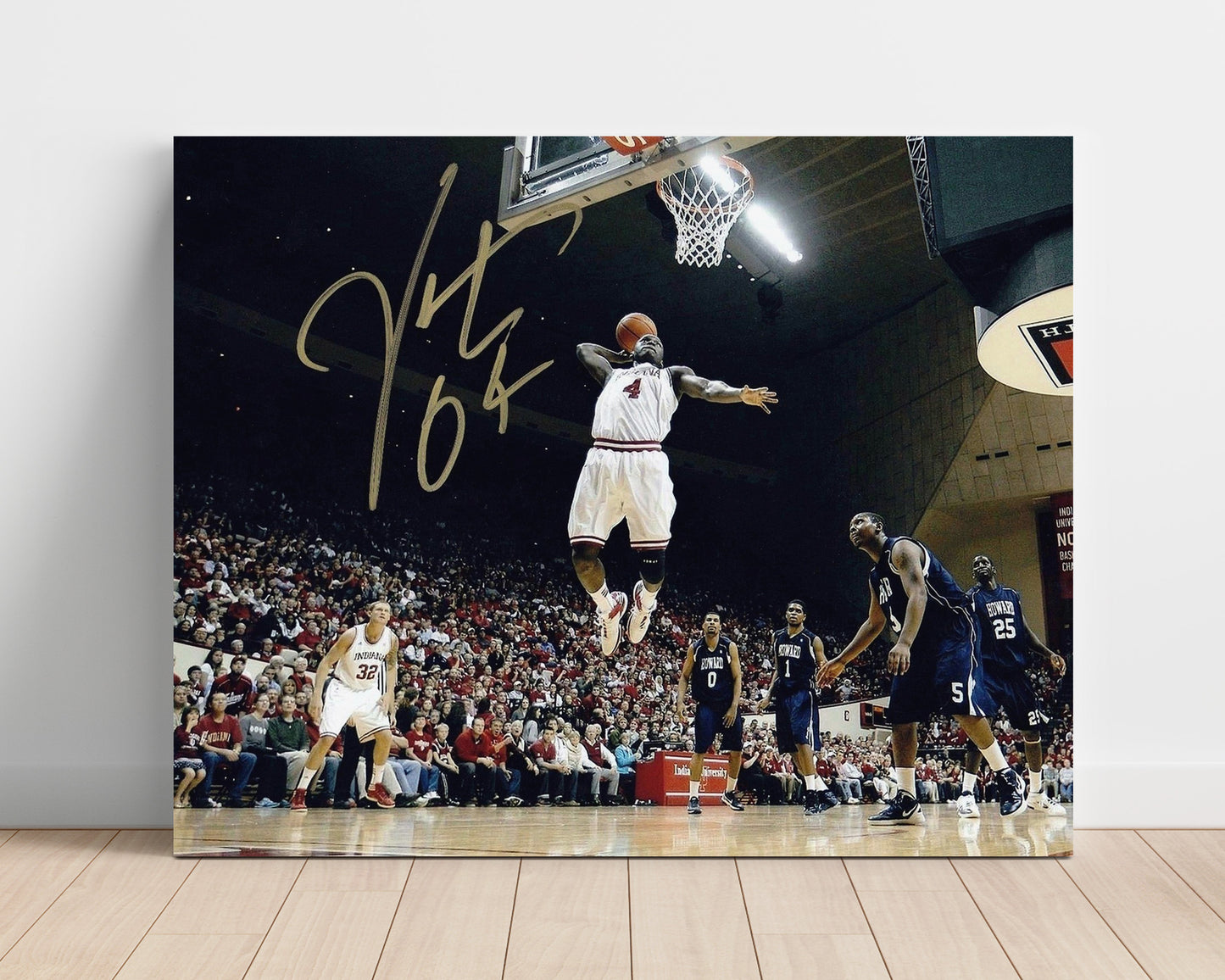 Indiana Basketball Victor Oladipo Dunk Finish College Basketball Wall Art 16x20 Unframed Print college basketball wall art print