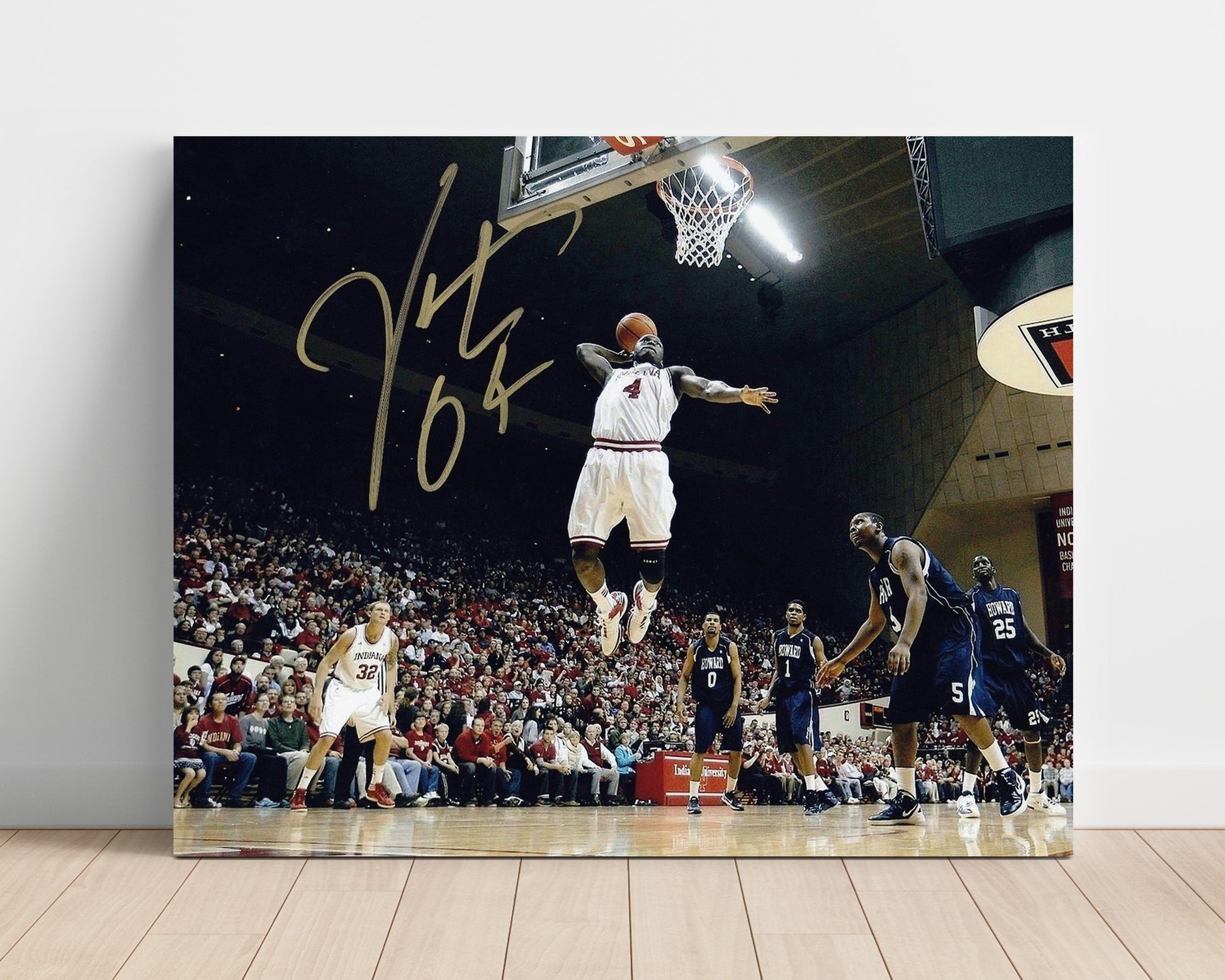 Indiana Basketball Victor Oladipo Dunk Finish College Basketball Wall Art 16x20 Unframed Print college basketball wall art print