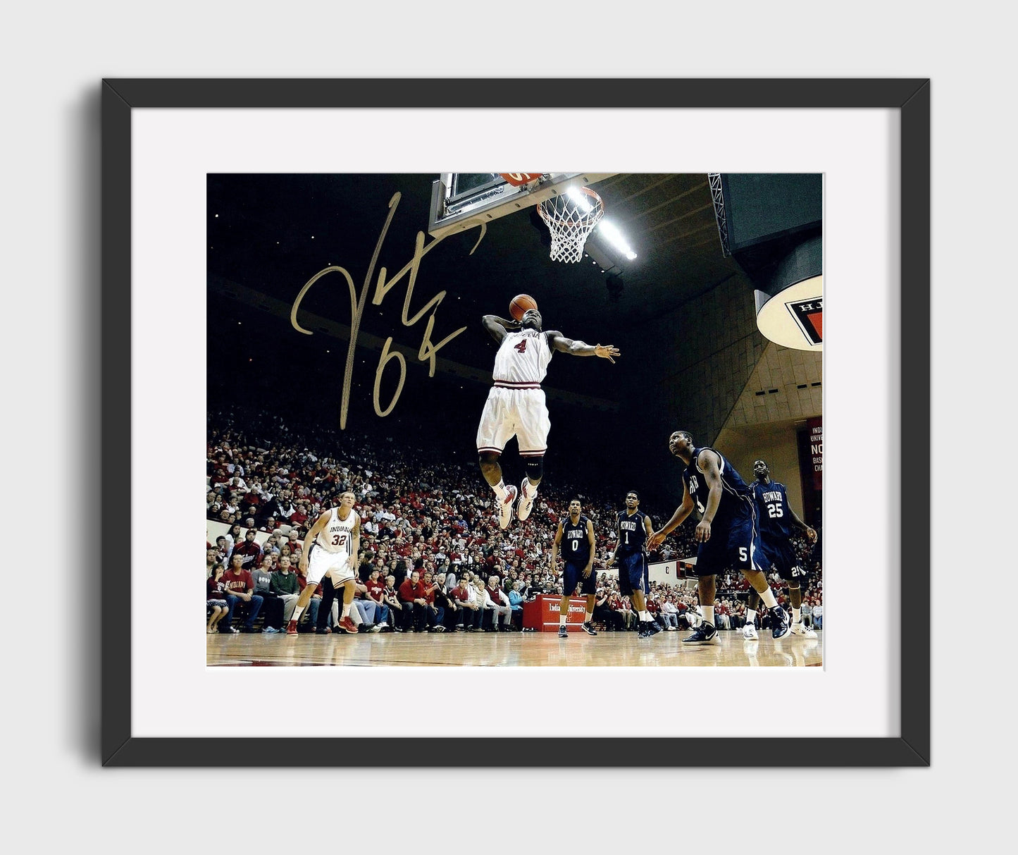 Indiana Basketball Victor Oladipo Dunk Finish College Basketball Wall Art 16x20 Gallery Frame college basketball wall art print