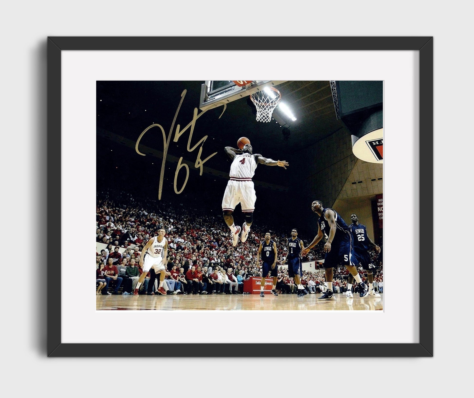Indiana Basketball Victor Oladipo Dunk Finish College Basketball Wall Art 16x20 Gallery Frame college basketball wall art print