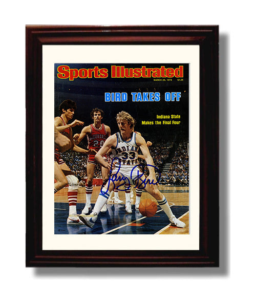 Indiana State Basketball Larry Bird SI Cover Breakout 1979 College Basketball Wall Art 8x10 Beveled Frame college basketball wall art print