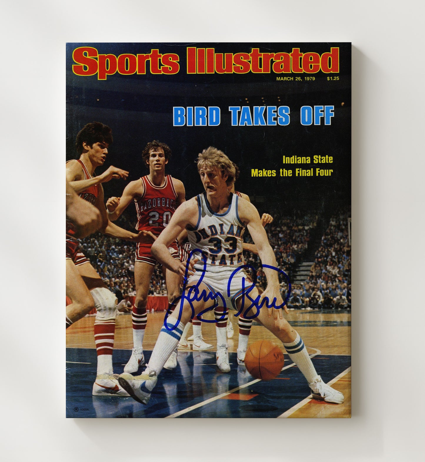 Indiana State Basketball Larry Bird SI Cover Breakout 1979 College Basketball Wall Art 20x24 Canvas college basketball wall art print