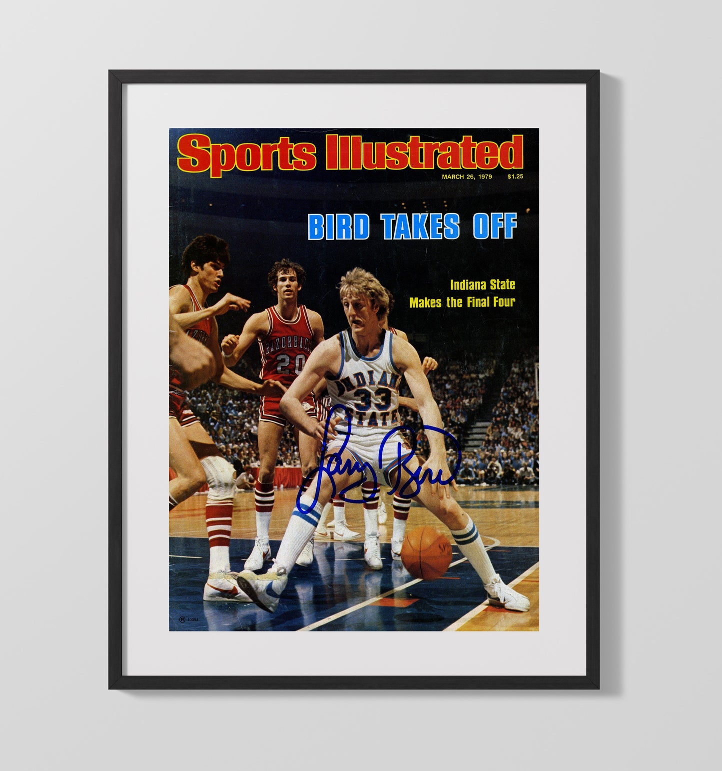 Indiana State Basketball Larry Bird SI Cover Breakout 1979 College Basketball Wall Art 16x20 Gallery Frame college basketball wall art print