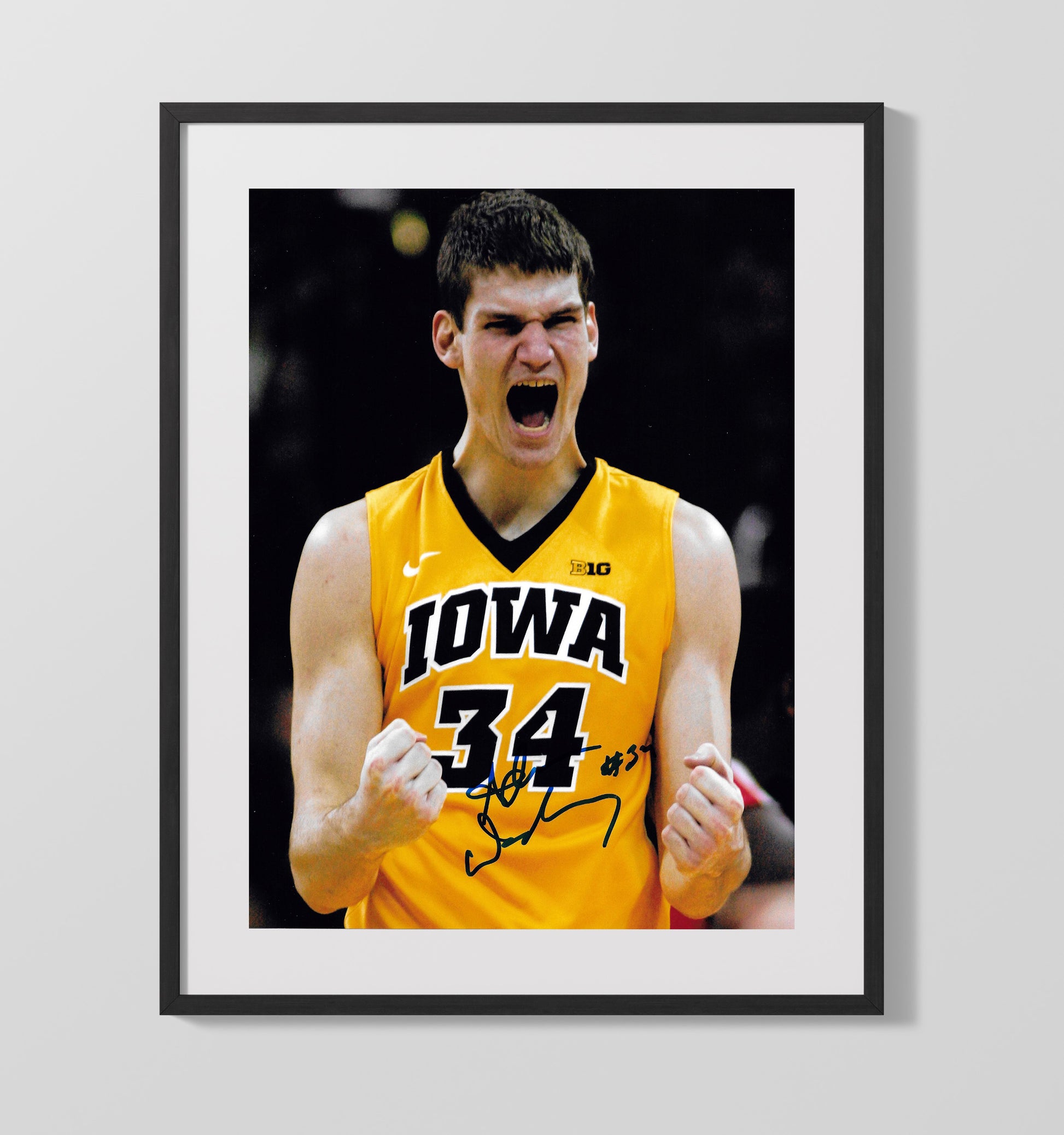 Iowa Basketball Woodbury Emotional Roar Intensity College Basketball Wall Art 16x20 Gallery Frame college basketball wall art print
