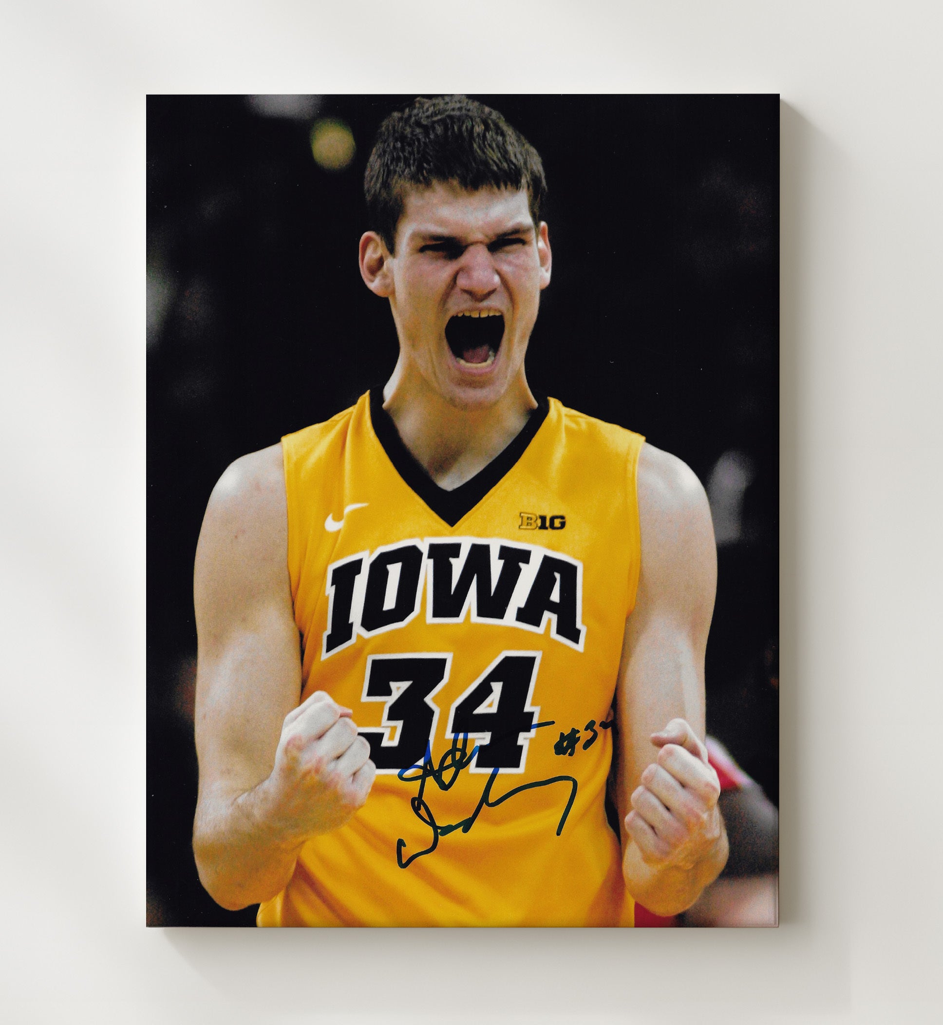 Iowa Basketball Woodbury Emotional Roar Intensity College Basketball Wall Art 20x24 Canvas college basketball wall art print