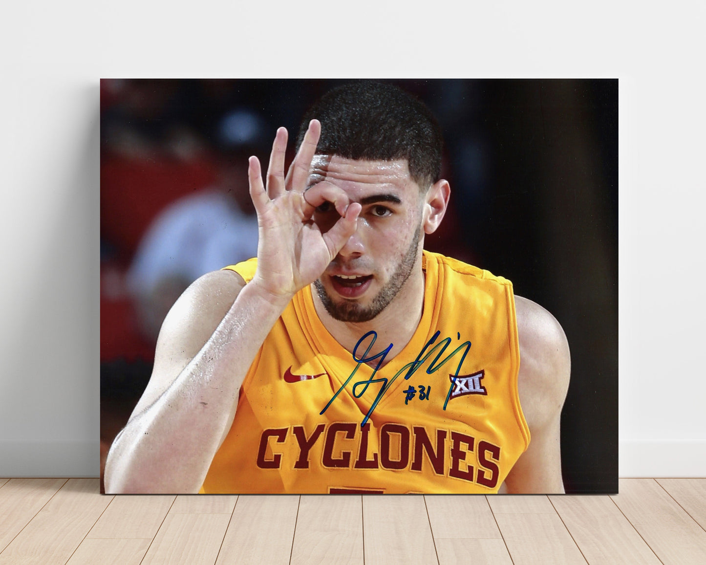 Iowa State Basketball Georges Niang Celebration Pose College Basketball Wall Art 16x20 Unframed Print college basketball wall art print