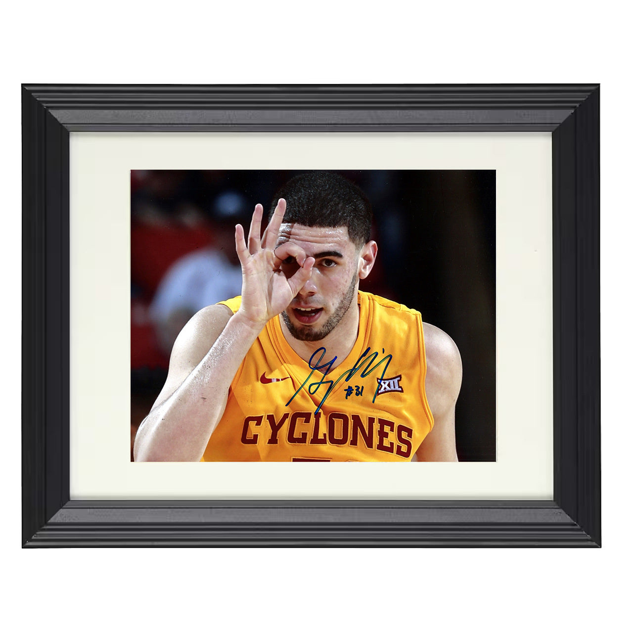 Iowa State – Georges Niang Celebration Pose – 8x10 black beveled framed college basketball wall art