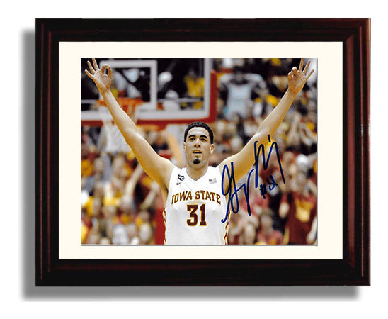 Iowa State Basketball Georges Niang Post Move College Basketball Wall Art 8x10 Beveled Frame college basketball wall art print