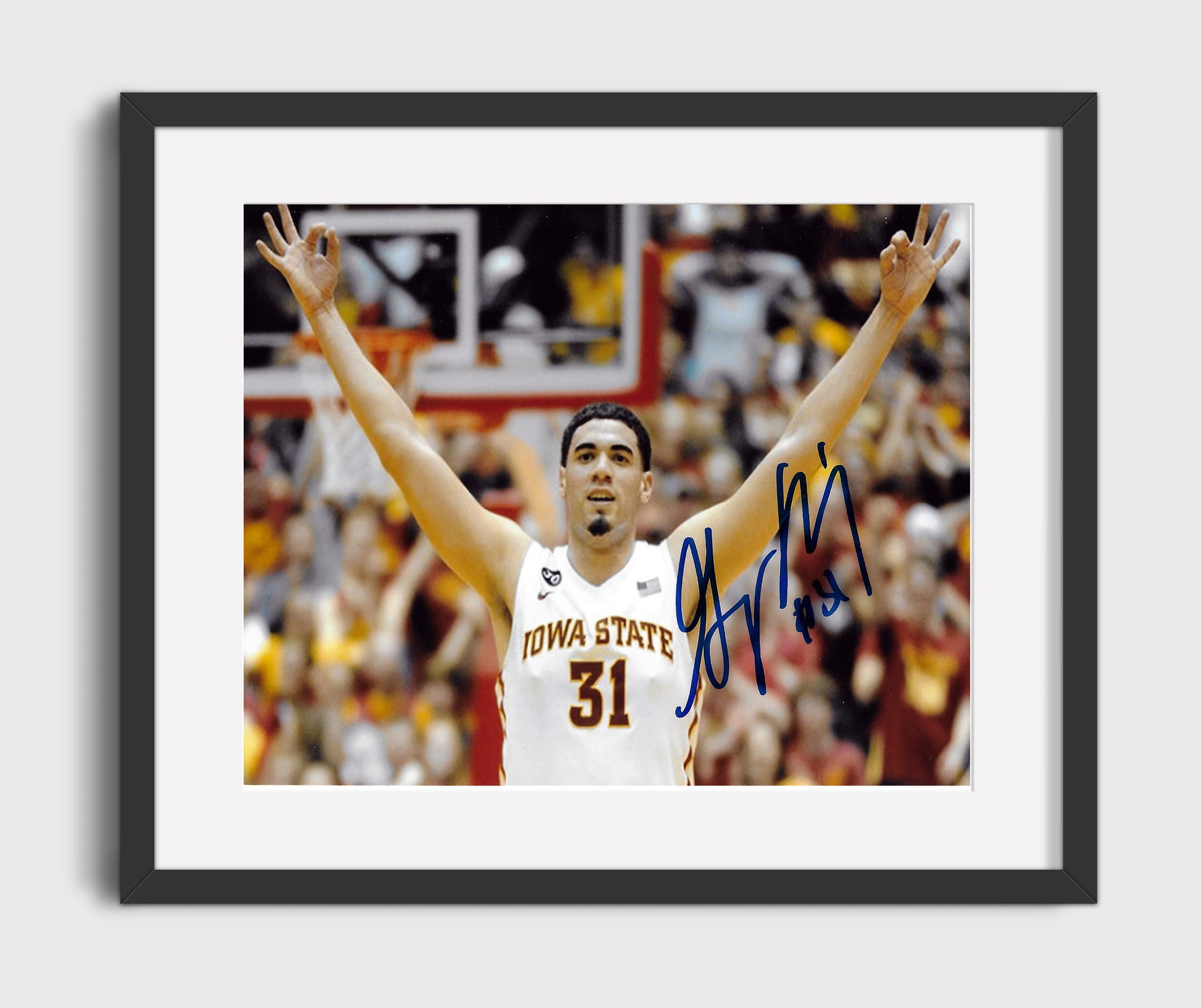 Iowa State Basketball Georges Niang Post Move College Basketball Wall Art 16x20 Gallery Frame college basketball wall art print