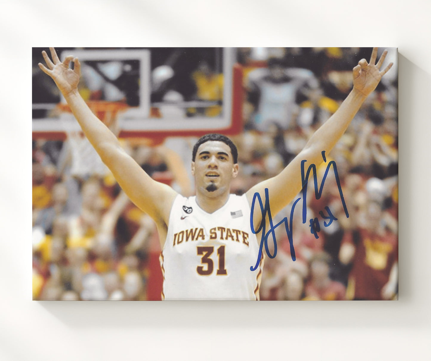 Iowa State Basketball Georges Niang Post Move College Basketball Wall Art 20x24 Canvas college basketball wall art print