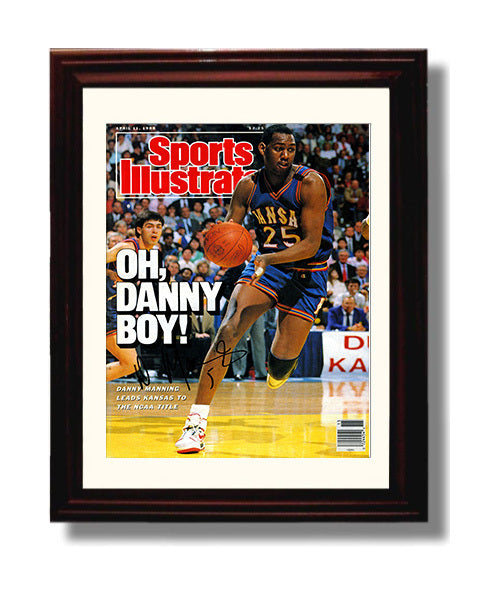 Kansas Basketball Danny Manning SI Cover Title Run 1988 College Basketball Wall Art 8x10 Beveled Frame college basketball wall art print