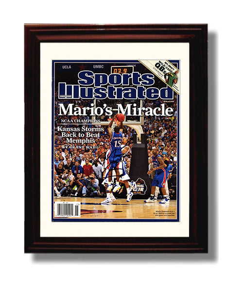 Kansas Basketball Mario Chalmers Miracle Championship Shot Legacy 2008 SI College Basketball Wall Art 8x10 Beveled Frame college basketball wall art print