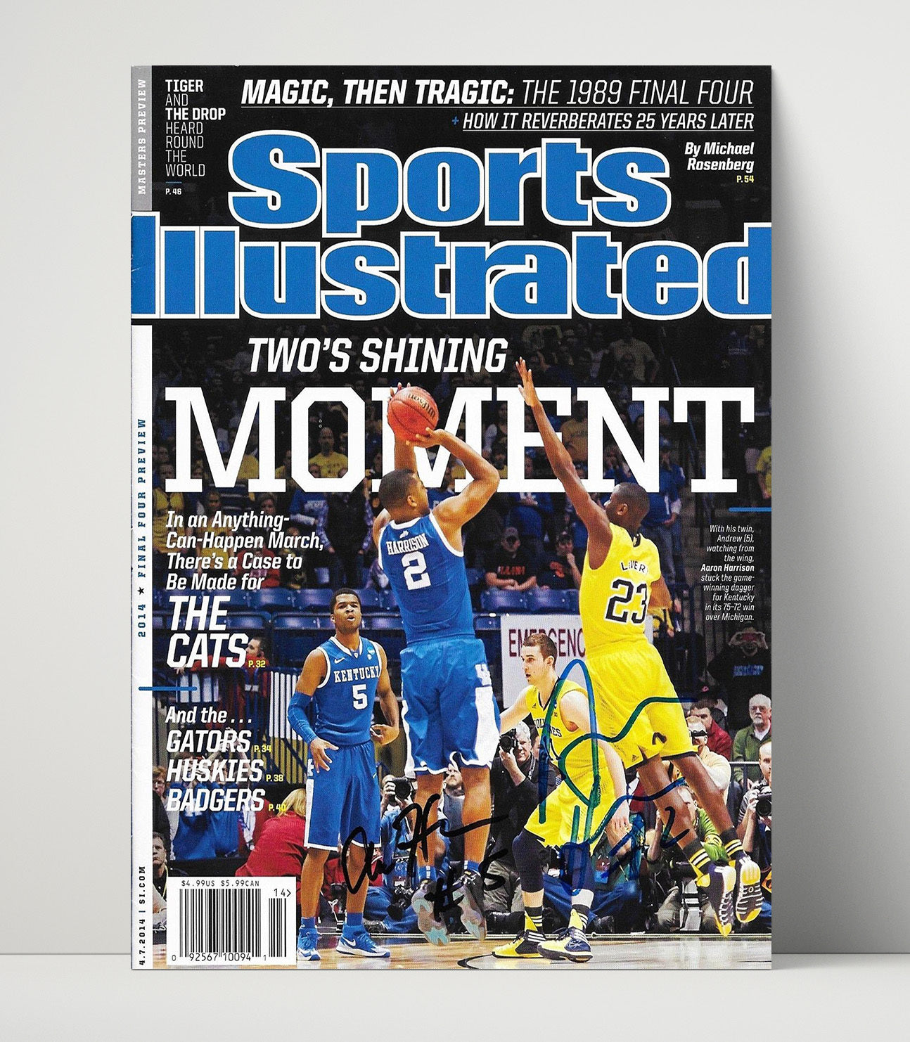 Kentucky Basketball Aaron Harrison Clutch Final Four Shot SI 2014 College Basketball Wall Art 16x20 Unframed Print college basketball wall art print