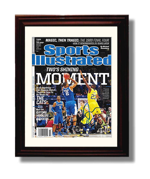 Kentucky Basketball Aaron Harrison Clutch Final Four Shot SI 2014 College Basketball Wall Art 8x10 Beveled Frame college basketball wall art print