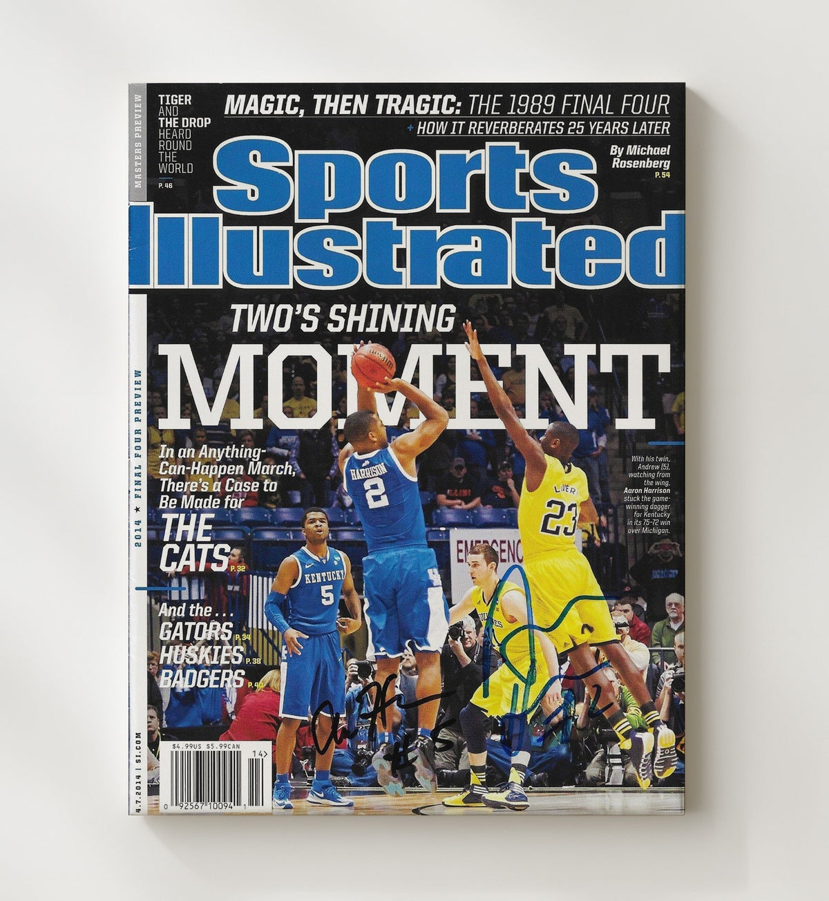 Kentucky Basketball Aaron Harrison Clutch Final Four Shot SI 2014 8x10 Canvas college basketball wall art