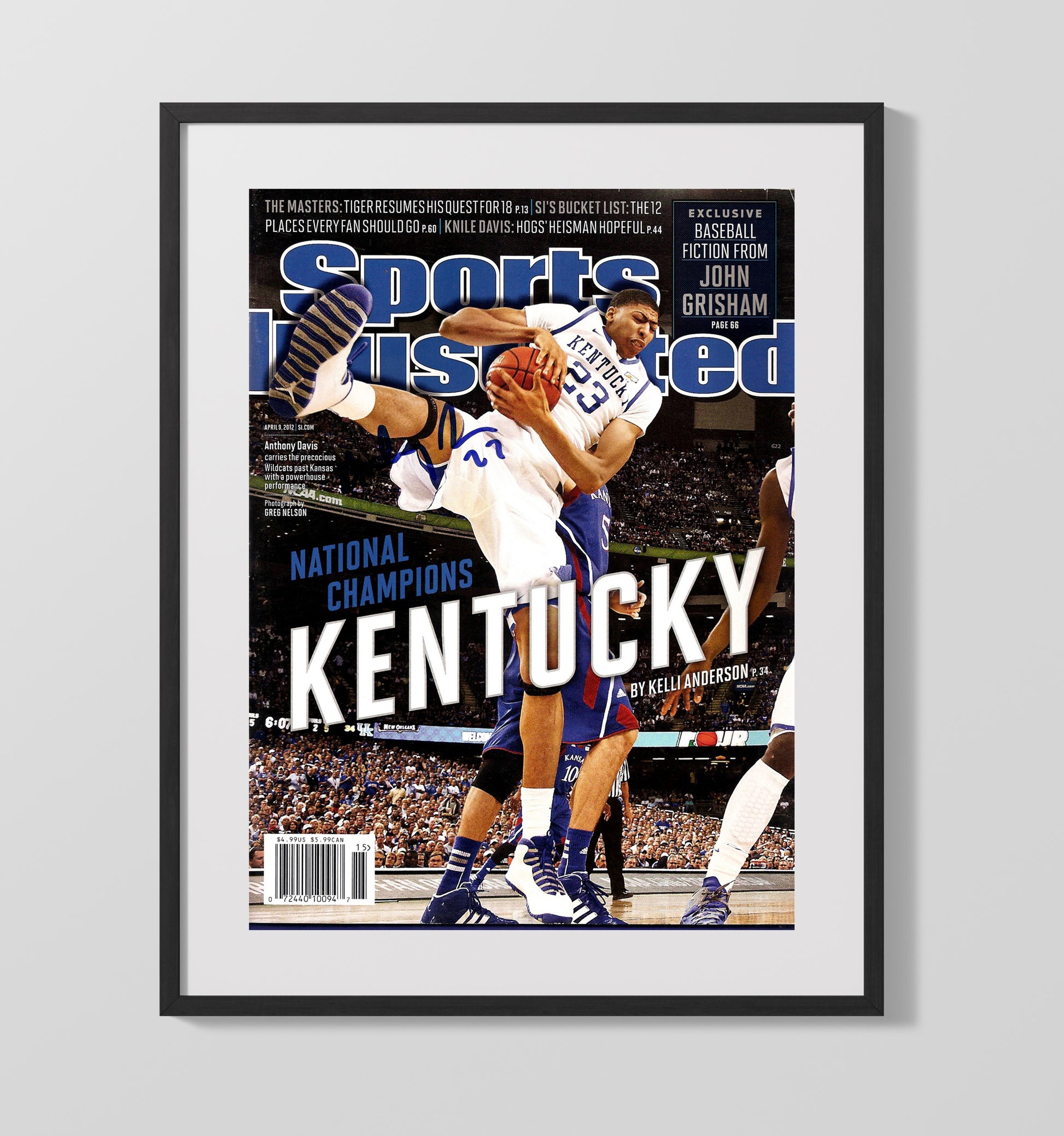 Kentucky Basketball Anthony Davis Wildcats National Championship Dominant Interior Force 2012 SI College Basketball Wall Art 16x20 Gallery Frame college basketball wall art print