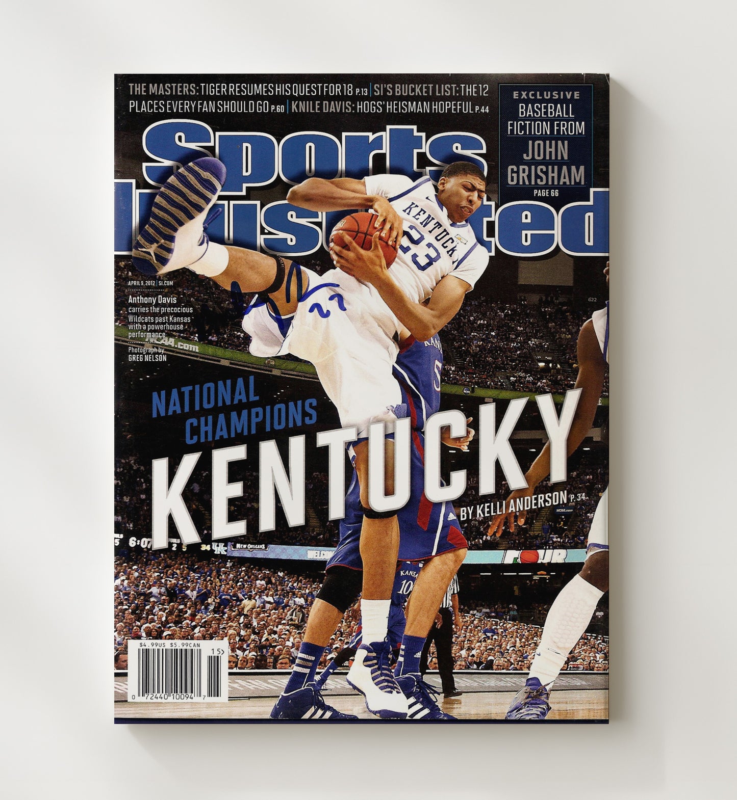Kentucky Basketball Anthony Davis Wildcats National Championship Dominant Interior Force 2012 SI College Basketball Wall Art 20x24 Canvas college basketball wall art print