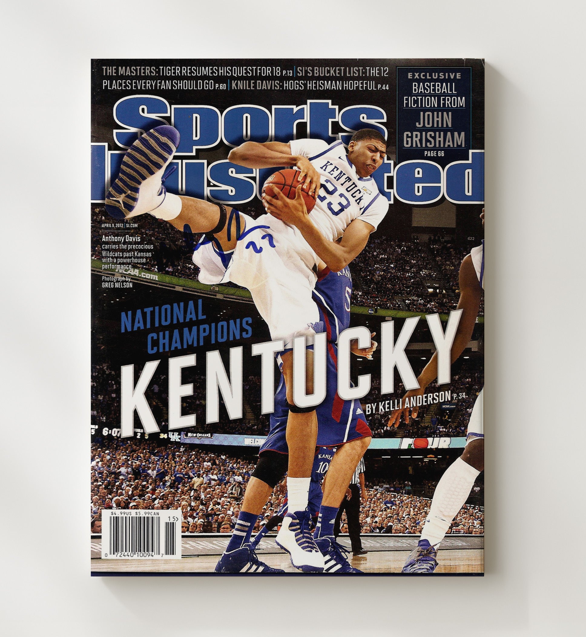 Kentucky Basketball Anthony Davis Wildcats National Championship Dominant Interior Force 2012 SI College Basketball Wall Art 20x24 Canvas college basketball wall art print