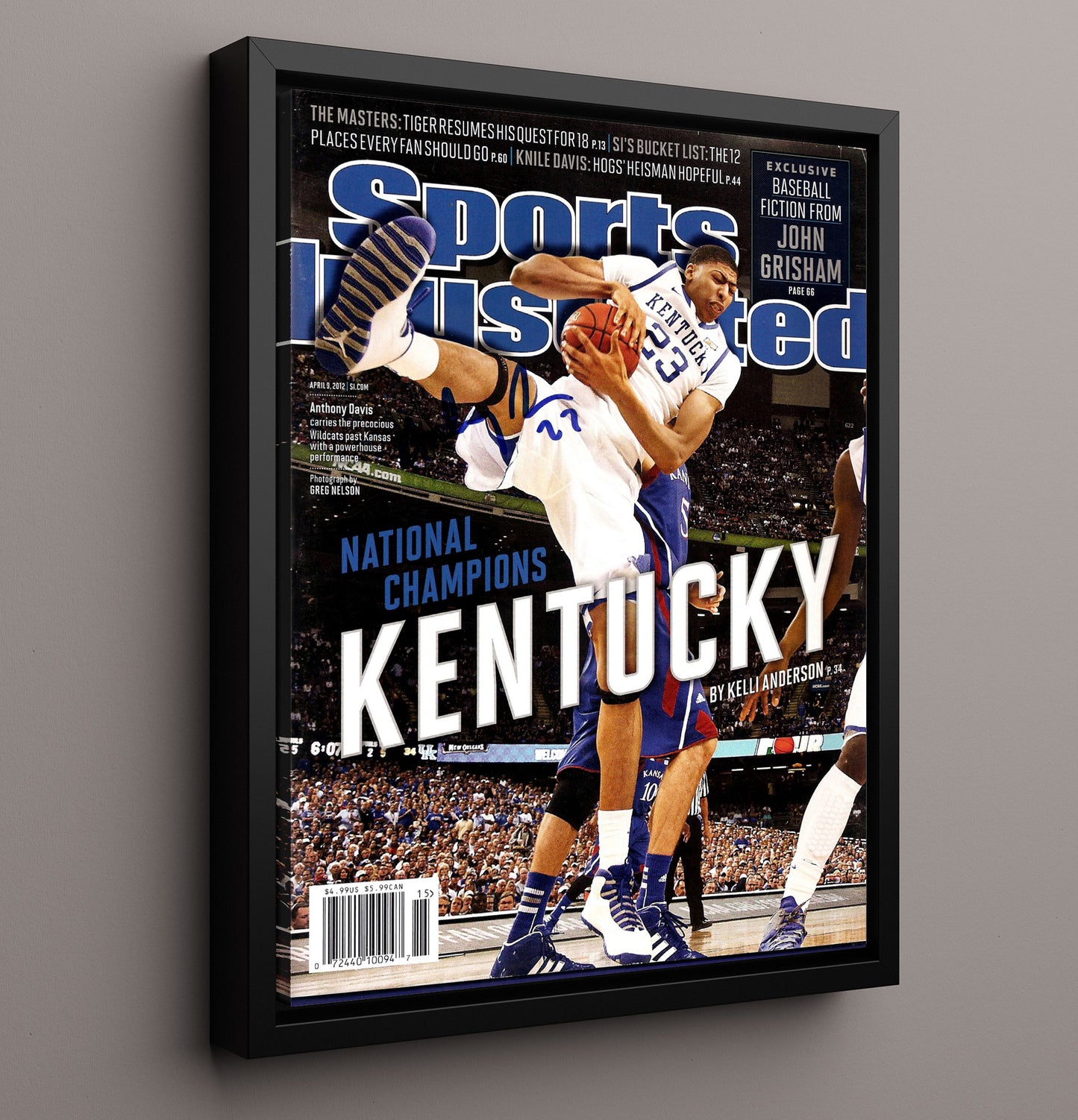 Kentucky Basketball Anthony Davis Wildcats National Championship Dominant Interior Force 2012 SI College Basketball Wall Art 16x20 Framed Canvas college basketball wall art print