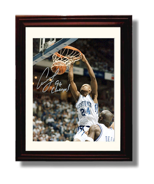 Kentucky Basketball Antoine Walker Rim Attack Finish College Basketball Wall Art 8x10 Beveled Frame college basketball wall art print